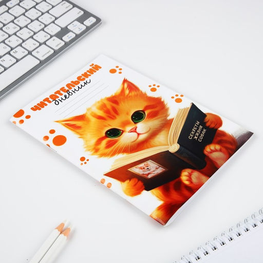 Читательский дневник А5, 48 л «Котик»