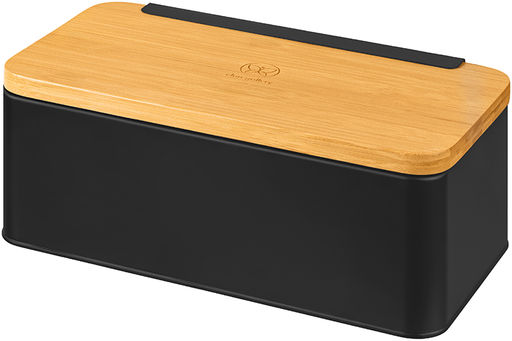 Хлебница 33*13*18 см Черная с бамбуковой крышкой-доской - Elan gallery фото 4