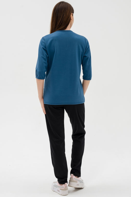 Кофта женская из коттон фита Анфиса ниагара макси - Амадэль фото 2