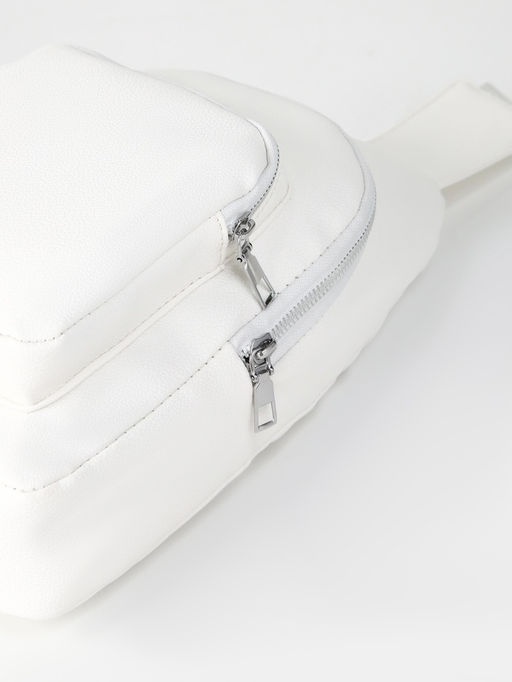 Рюкзак-слинг через плечо с карманом, размер 18×5.5×29 см, белый