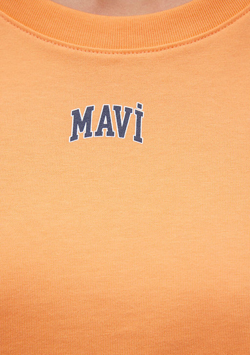 Mavi Logo Bask?l? Turuncu Crop Tisort  фото 6
