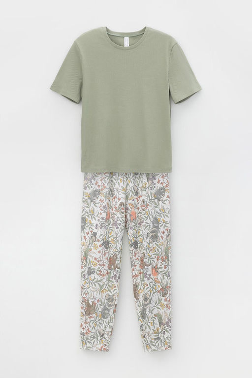 VERY NEAT _ Е 20116/оливковый хаки,эвкалипт пижама жен фото 4