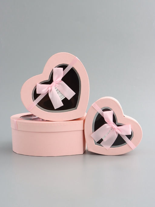 Набор коробок 3 в 1 сердца 22 х 20 х 9;  18.5 х 17 х 7.5; 1 6 х 14 х 6 см