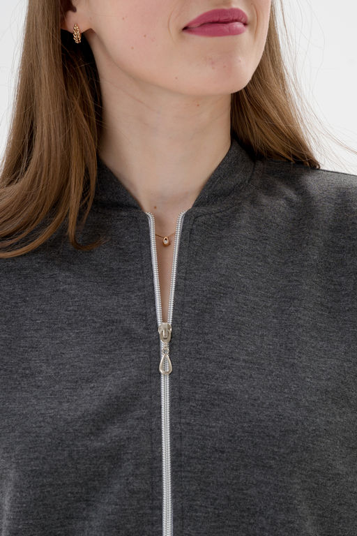 Бомбер из коттон фита антрацит - Амадэль фото 14