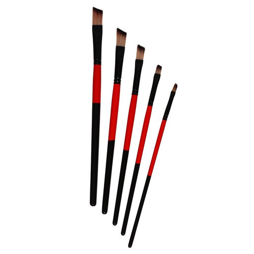 Набор кистей для рисования, нейлон, 5 штук, плоские, скошеные, международный размер