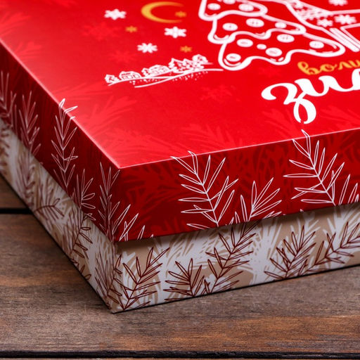 Коробка новогодняя подарочная складная «Снежинки», 21×15×5.5 см