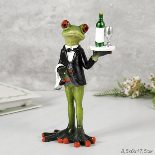 Фигурка Лягушка официант 17,5 см / YX09023 /уп 24/