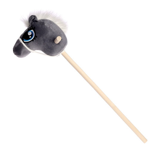 Мягкая игрушка Конь-скакун, на палке, МИКС, серая