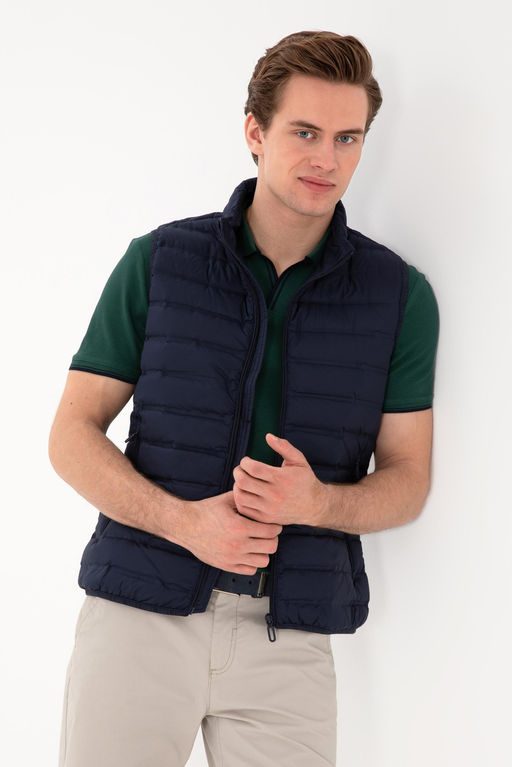 Erkek Lacivert Yelek Sepette S_rpriz _ndirim