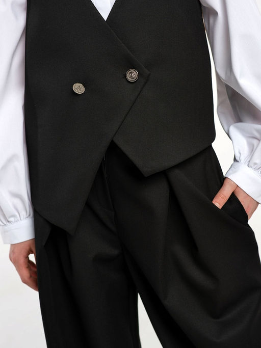 Черный школьный жилет для девочки Mooriposh, модель 1121 фото 4