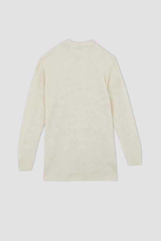 Свитер-туника с круглым вырезом Relax Fit - Defacto фото 11