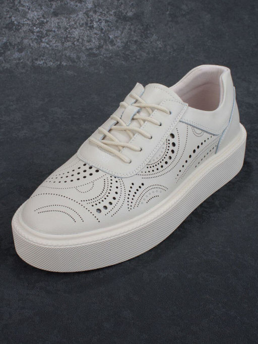 05-PDD166-1 BEIGE Кроссовки женские (натуральная кожа) - Фабричный китай фото 6