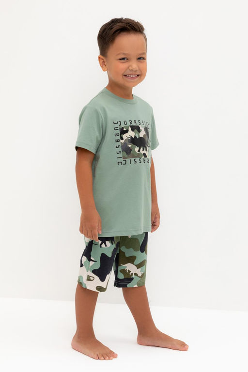 К 1528/эвкалипт,камуфляж с динозаврами пижама для мал