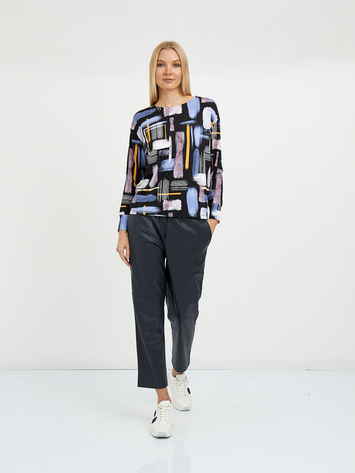 футболка женская черная с принтом - Glenfield фото 2