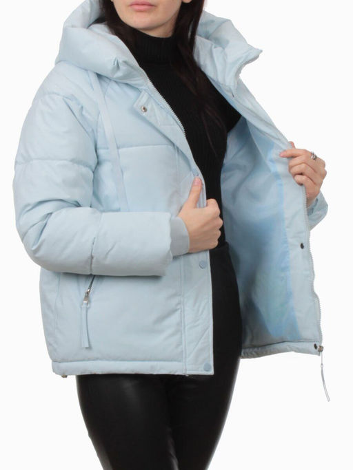 A2303 LT. BLUE Куртка зимняя женская (150 гр. холлофайбер) - Фабричный китай фото 7