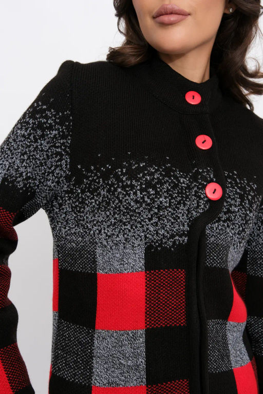 ЗЛАТА Кардиган К 675 ст/красный микс