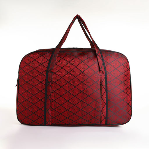 Сумка дорожная на молнии, наружный карман, длинный ремень, цвет бордовый - Simaland фото 3