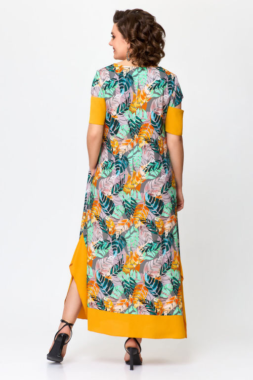 Платье Svetlana Style 1940 листики+горчица