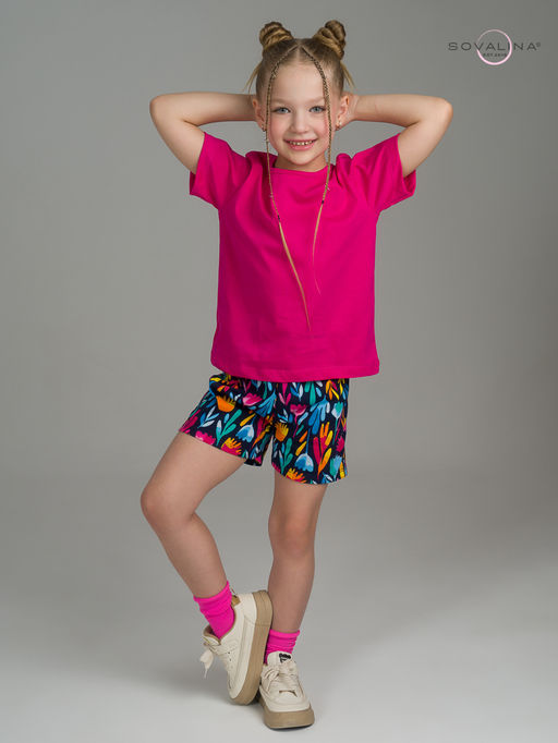 Костюм Лайт фуксия-акварельные цветы - Sovalina фото 6