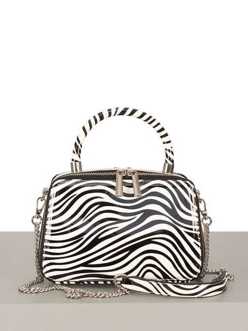 LACCOMA сумка НИM356-зебра натуральная кожа хлопок