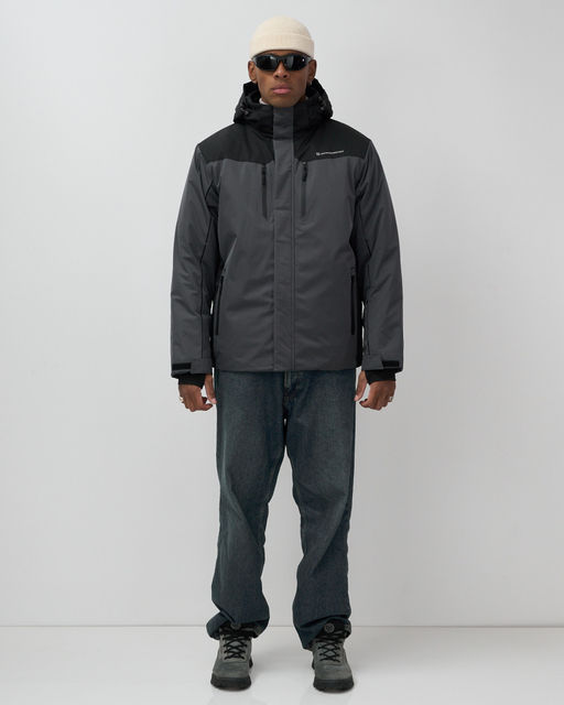 Горнолыжная куртка мужская зимняя темно-серого цвета 7611TC - Mtforce фото 15