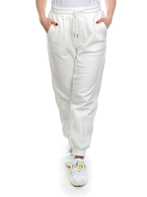 M037 WHITE Брюки спортивные женские на флисе (100% хлопок) 7986 - Fashion фото 2