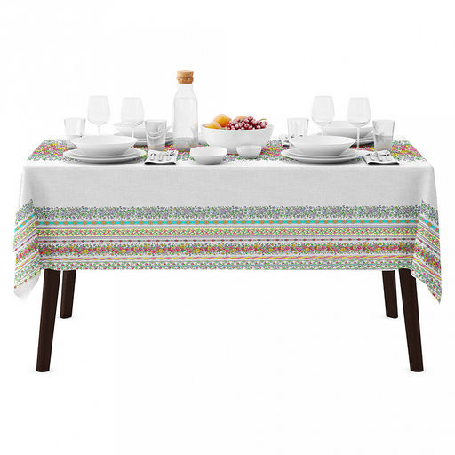 "Цветочные узоры" Скатерть 150х145см, длина стола до 110см, на 4 персоны, хлопок "Премиум" 186г/м2, "Домашняя мода" (Россия)