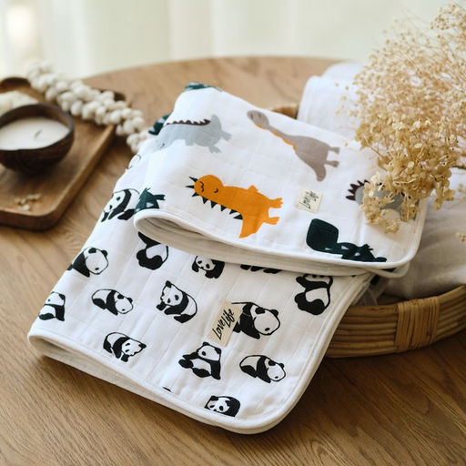 Полотенце детское Панды 50*90 см, 100% хл, муслин 105 гр/м2, махра 300гр/м2 - Крошка я фото 6