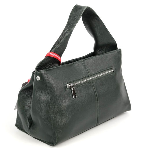 Женская кожаная сумка Sergio Valentini SV-0615 БлекишГрин  фото 3