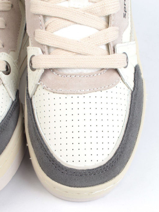 05-P232-1 DK. GRAY/BEIGE Кроссовки женские (натуральная замша, искусственная кожа)