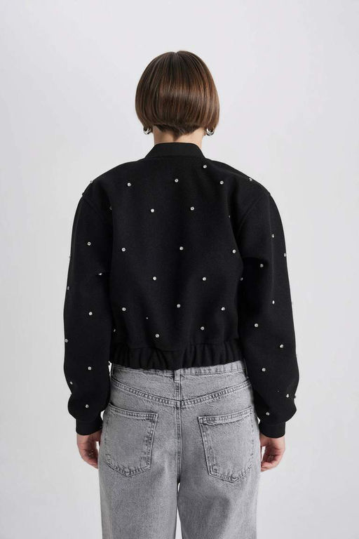 Штамп с круглым вырезом стандартной посадки - Defacto фото 5