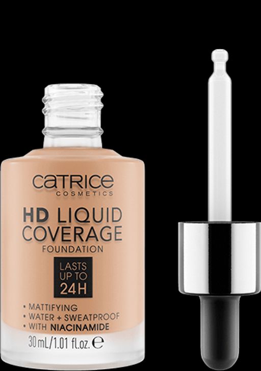 CATRICE Тональная основа HD Liquid Coverage Foundation, 040 Warm Beige темно-бежевый 30 мл  фото 3