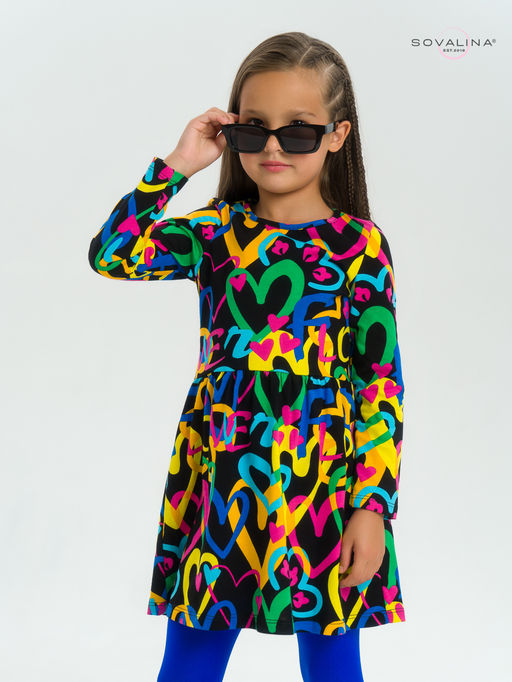 Платье Эля яркие сердца на черном - Sovalina фото 21