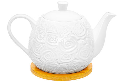 Чайник 900 мл 21,5*13,5*14,5 см Розы на деревянной подставке - Elan gallery фото 5