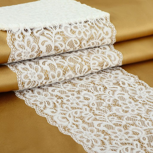Кружевная эластичная ткань, 220 мм, 2.7±0.5 м, белая