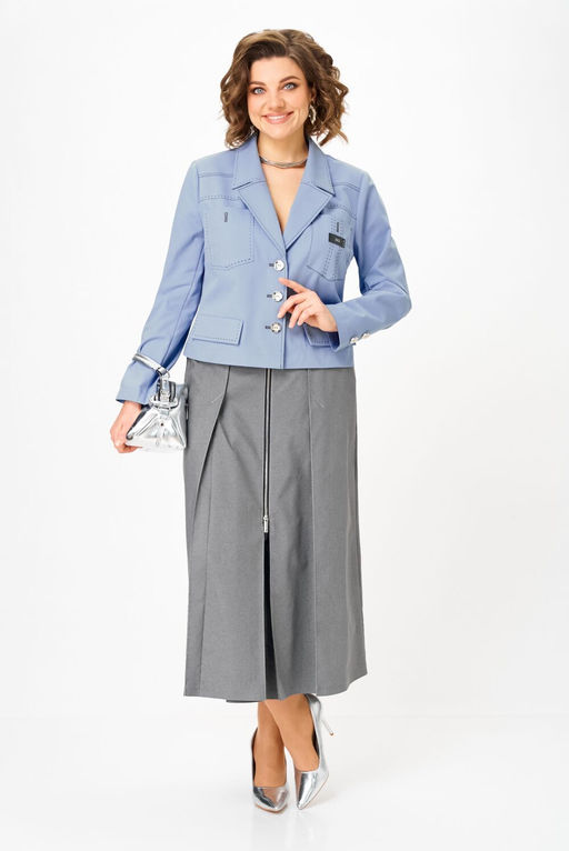 Костюм Aira Style 24139 серо-голубой