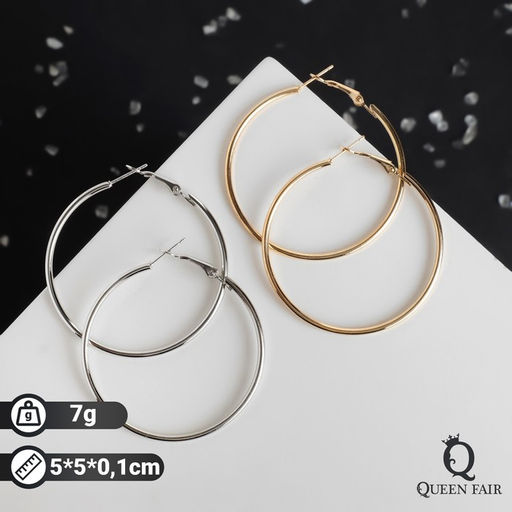 Серьги-кольца Классика d=5 см, цвет МИКС