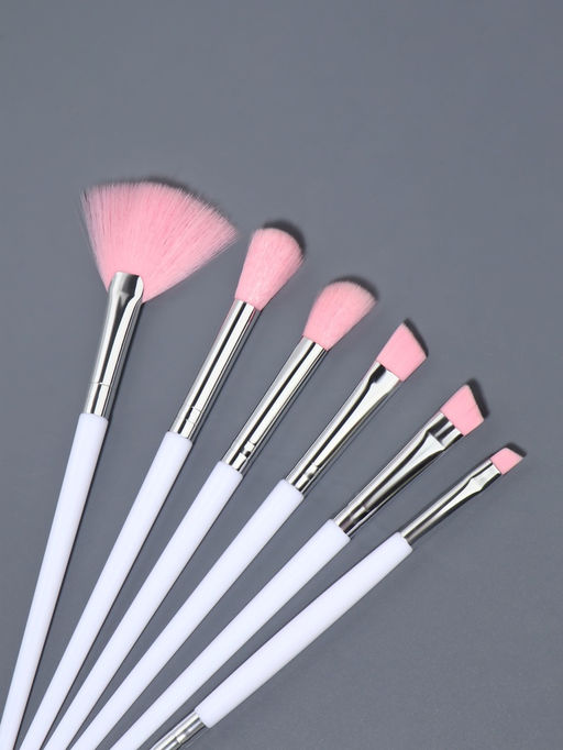 Набор кистей для макияжа COLOR POWER pink, 10 шт., в чехле, белый