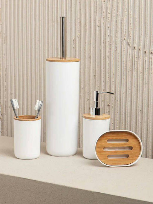 Набор аксессуаров для ванной комнаты Бамбук (белый) М8167 - Альтернатива фото 5