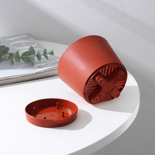 Цена за 3 шт. Горшок для цветов с прикорневым поливом «Альянс», 0.4 л, d=10 см, h=8.5 см, пластиковый, цвет терракот