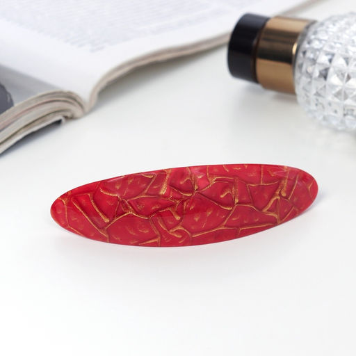 Цена за 2 шт. Заколка - автомат для волос «Сильва», камень принт блеск, 9 см, МИКС