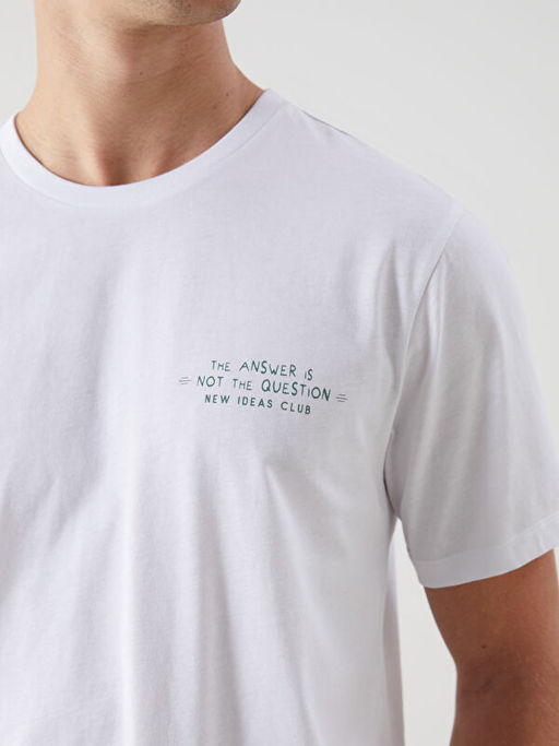 Bisiklet Yaka K?sa Kollu Bask?l? Penye Erkek Ti??rt