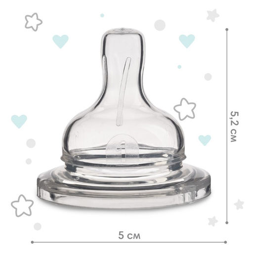 Соска на бутылочку Крошка Я, широкое горло Ø50 мм., от 3 мес., средний поток