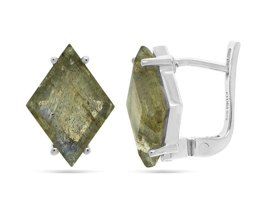 Серьги из серебра лабрадорит, Кателина