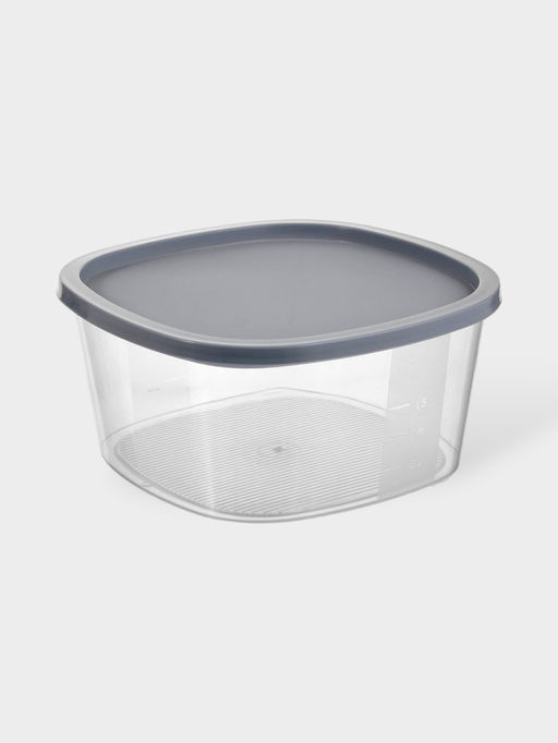 Цена за 2 шт. Контейнер для продуктов с мерной шкалой SparkPlast BioFresh, 2.65 л, прозрачный, пластик, крышка МИКС