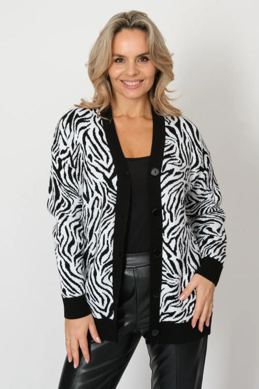 Жакет В 1881/черно-белый