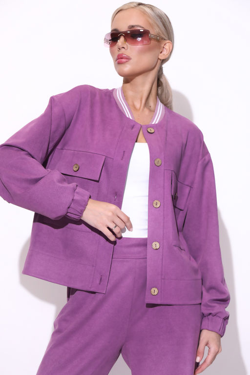 Бомбер (вельвет ежевика) - Эльза фото 2