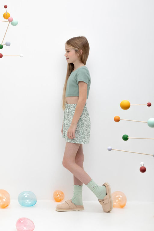 Crockid _ КР 400686/холодная мята,листья к479 шорты для дев  фото 3