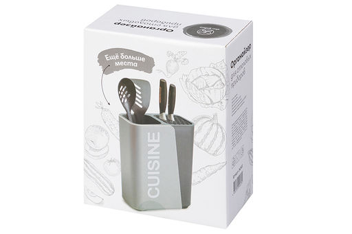 Органайзер для столовых приборов 16,7*9,5*21,5 см "Серый"