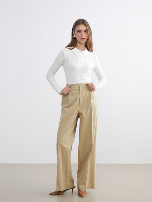 Polo Yaka Fitilli Kad?n Ti??rt